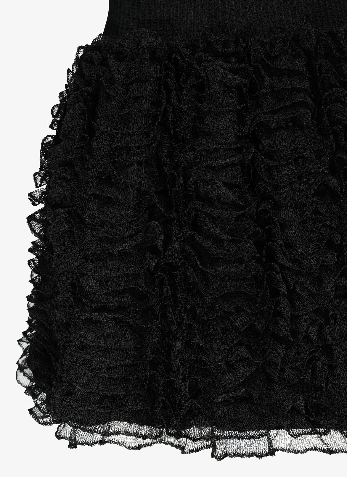 ミニ ラッフル スカート ALAÏA ブラック ミニ ラッフル スカート